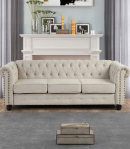 Gilles 82 Rolled Arm Chesterfield Sofa