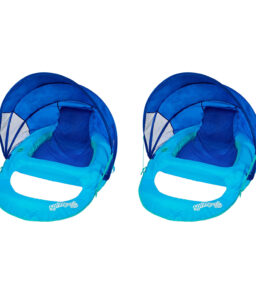 Swimways Spring Float Recliner with Canopy Water Summertime Lounge Seat (2 Pack)