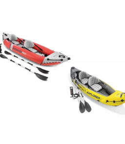 Intex Excursion Pro And Explorer K2 2-Person Inflatable Kayak Bundle With Oars And Pump