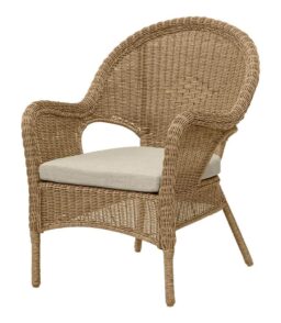 Hampton Bay Rosemont Light Brown Steel Wicker Stackable Outdoor Patio Lounge Chair With Putty Tan Cushion - 65-91-1BR-996