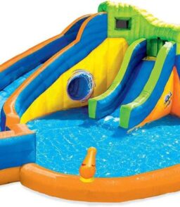 BANZAI Inflatable Aqua Splash Park With 2 Slides. 262 x 212 x 118 Inches - Pipeline Twist
