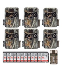 Browning Trail Cameras Dark Ops Extreme 16MP Trail Camera 6-Pack With 12 16GB SD Cards And USB 2.0 Card Reader - Dark Ops Extreme