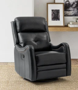 Amelia Genuine Leather Swivel Rocker Recliner